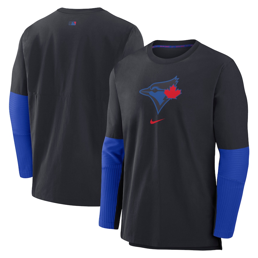 Men's Toronto Blue Jays Nike Navy Authentic Collection City Connect Lightweight Player Tri-Blend Performance Top - ujerseystore