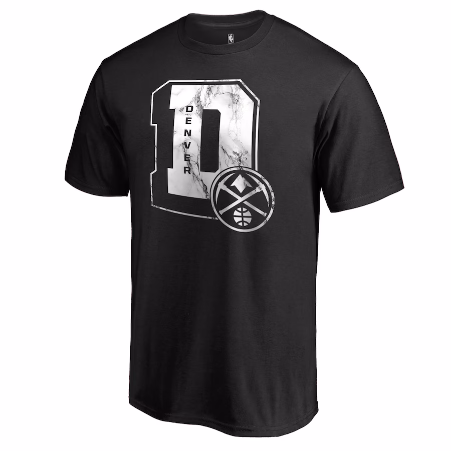Men's Denver Nuggets Black Letterman T-Shirt - ujerseystore