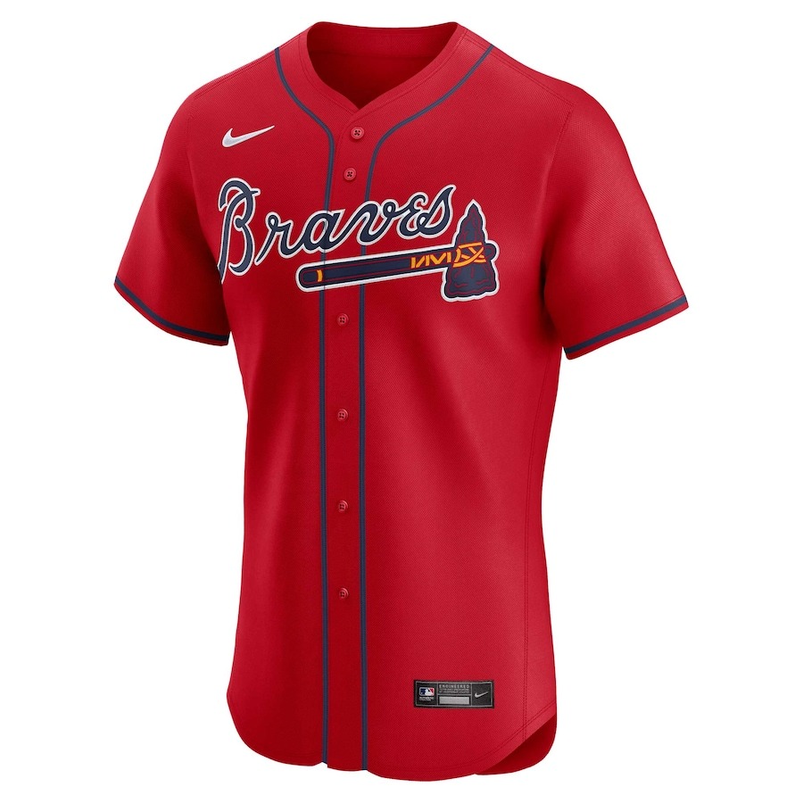 Men's Atlanta Braves Ronald Acuña Jr. Nike Red Alternate Elite Player Jersey - ujerseystore