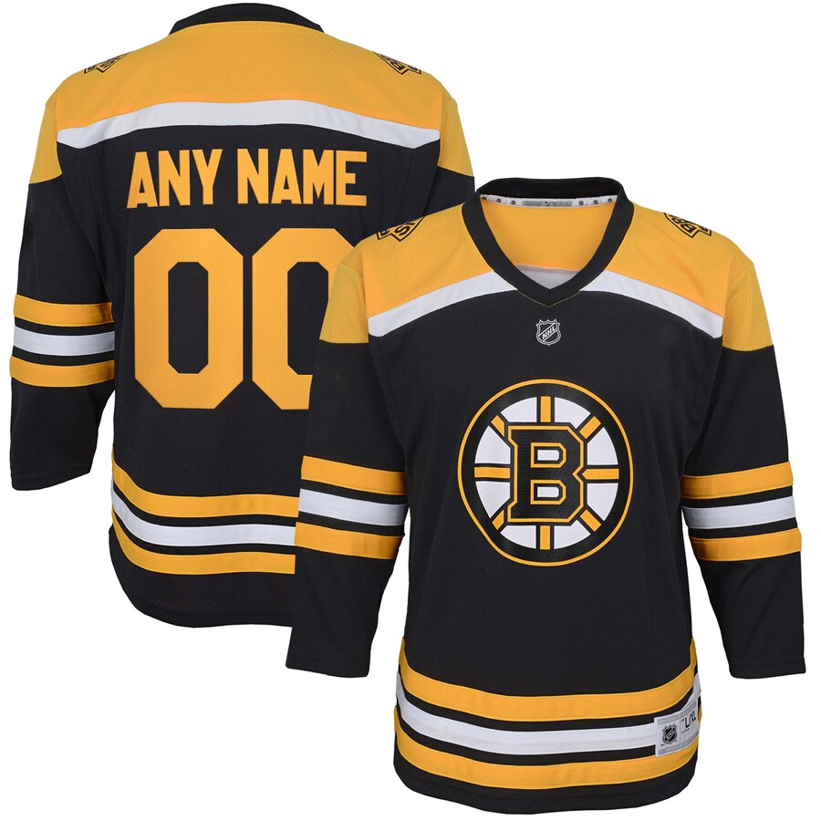 Youth Boston Bruins Black Home Replica Custom Jersey - ujerseystore