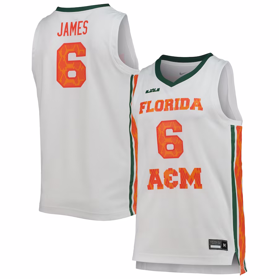 Florida A&M Rattlers Nike x LeBron James Replica Basketball Jersey - White - ujerseystore