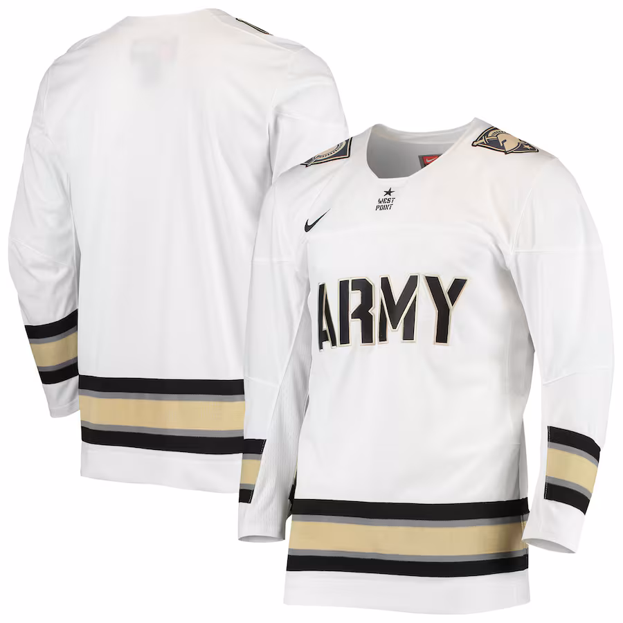 Men's Nike White Army Black Knights Replica Hockey Jersey - ujerseystore