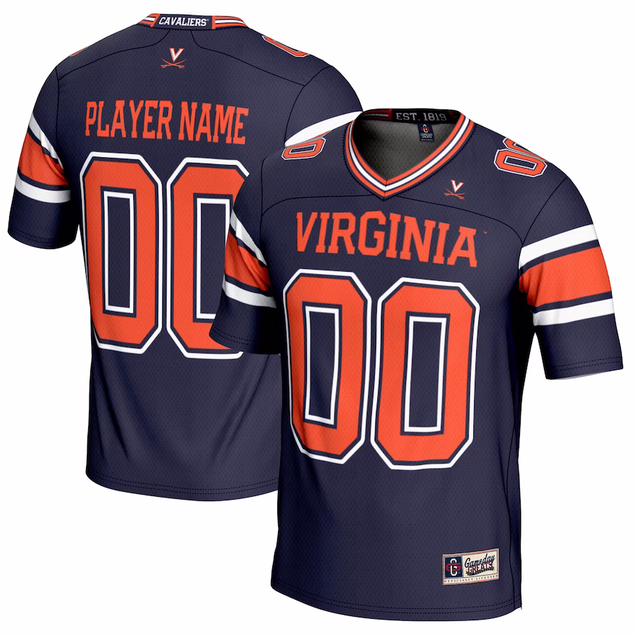 Virginia Cavaliers GameDay Greats NIL Pick-A-Player Football Jersey - Navy - ujerseystore