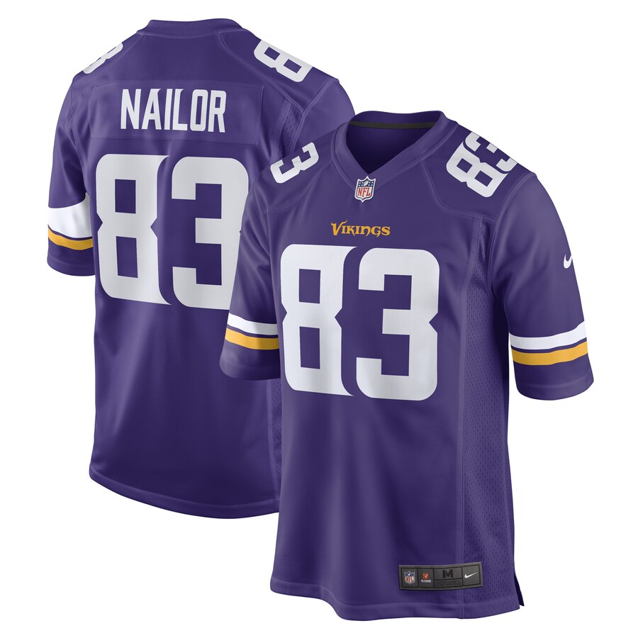 Men's Minnesota Vikings Jalen Nailor Nike Purple Game Player Jersey - ujerseystore