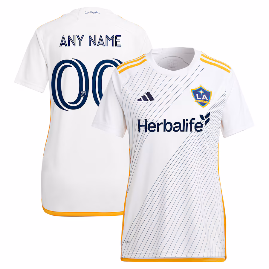 Women's LA Galaxy  adidas White 2024 Angeleno Kit Replica Custom Jersey - ujerseystore