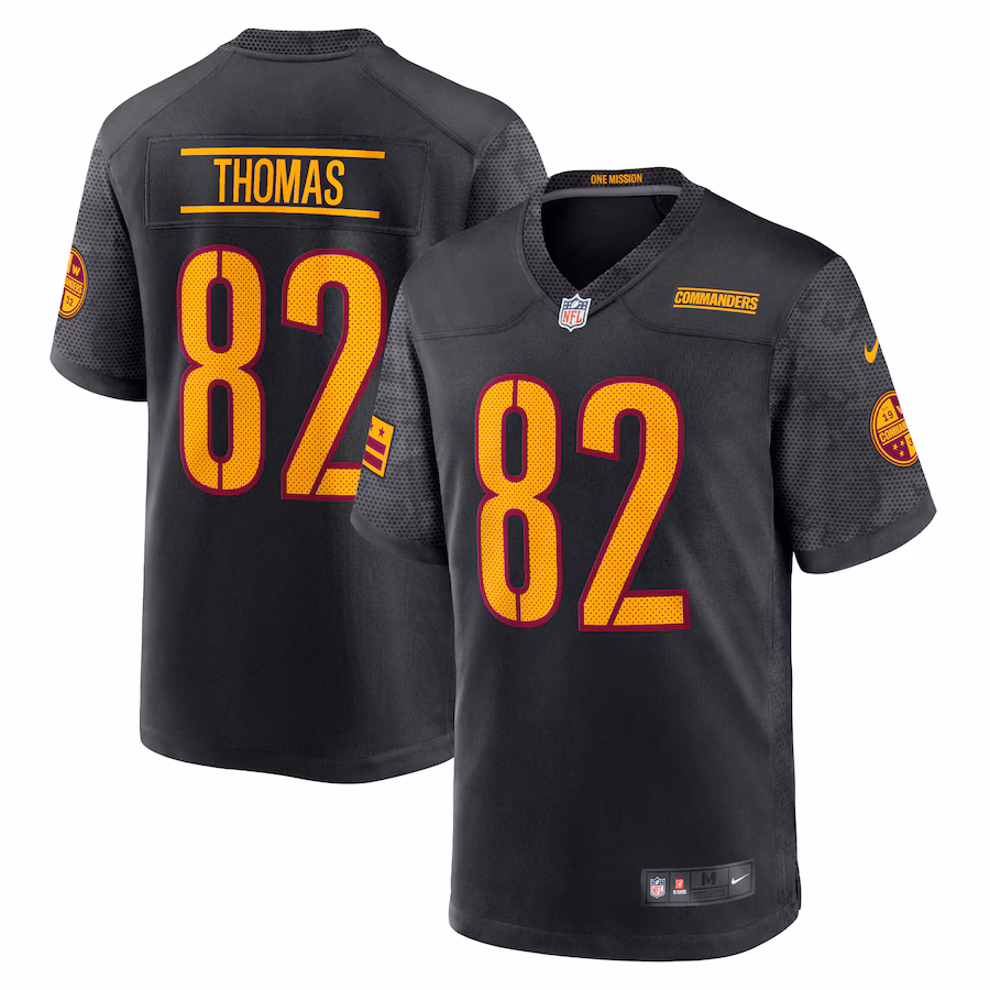Men's Washington Commanders Logan Thomas Nike Black Alternate Game Player Jersey - ujerseystore