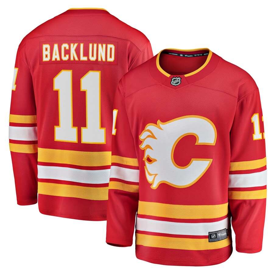 Men's Calgary Flames Mikael Backlund Fanatics Branded Red Home Breakaway Player Jersey - ujerseystore