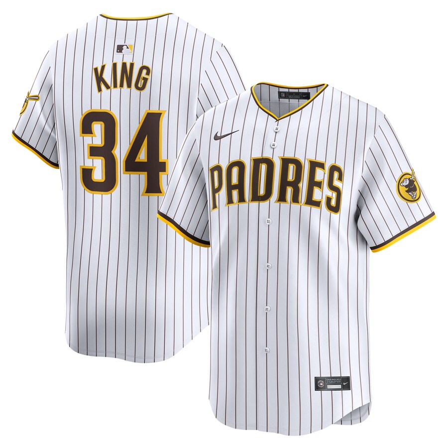 Men's San Diego Padres Michael King Nike White Home Limited Player Jersey - ujerseystore