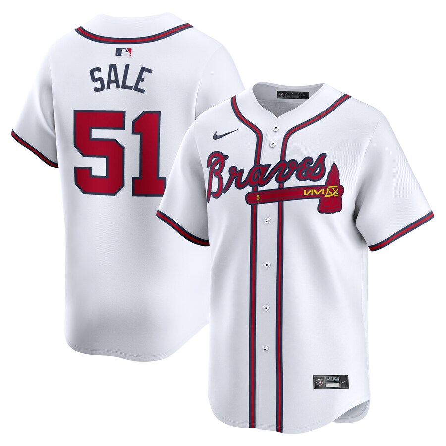 Men's Atlanta Braves Chris Sale Nike White Home Limited Player Jersey - ujerseystore