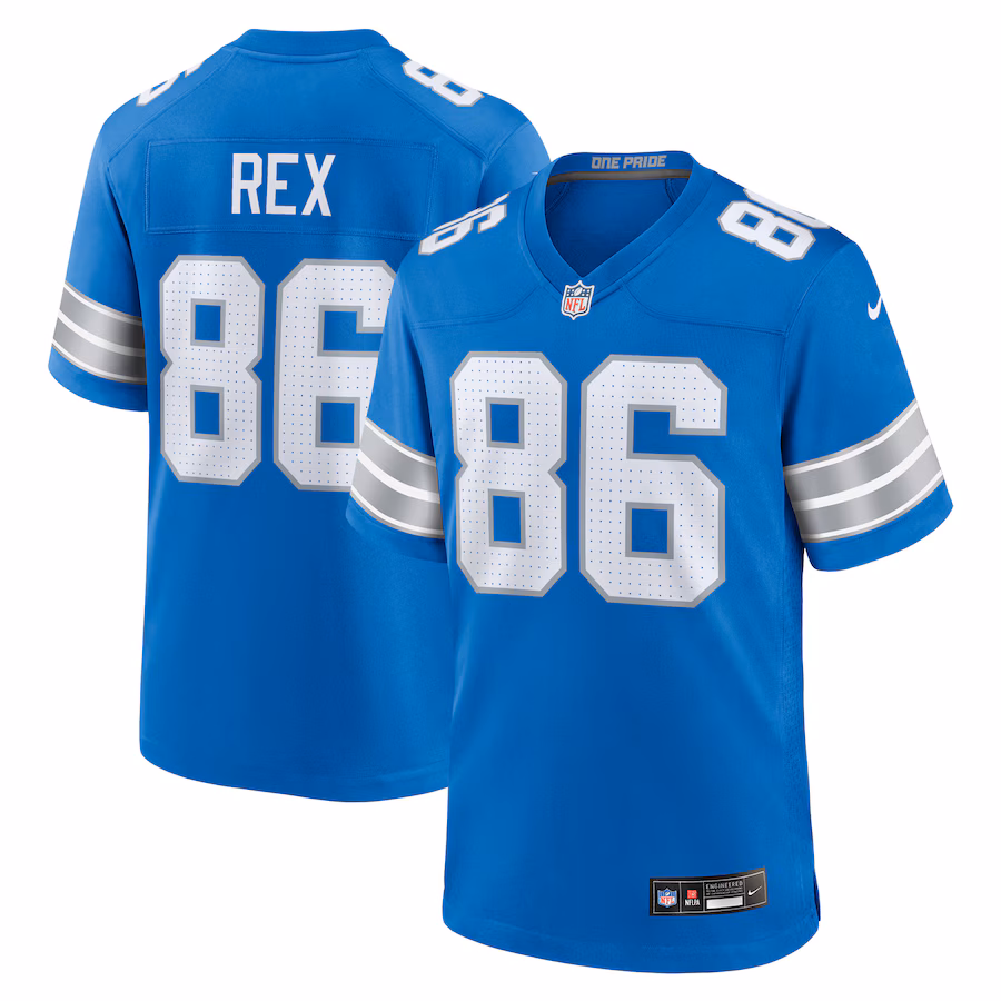 Men's Detroit Lions Isaac Rex Nike  Blue Game Jersey - ujerseystore
