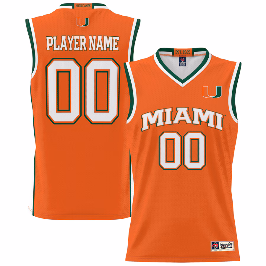 Miami Hurricanes GameDay Greats Youth NIL Pick-A-Player Lightweight Basketball Jersey - Orange - ujerseystore