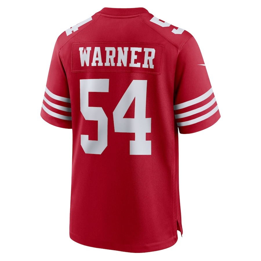 Men's San Francisco 49ers Fred Warner Nike Scarlet Player Game Jersey - ujerseystore