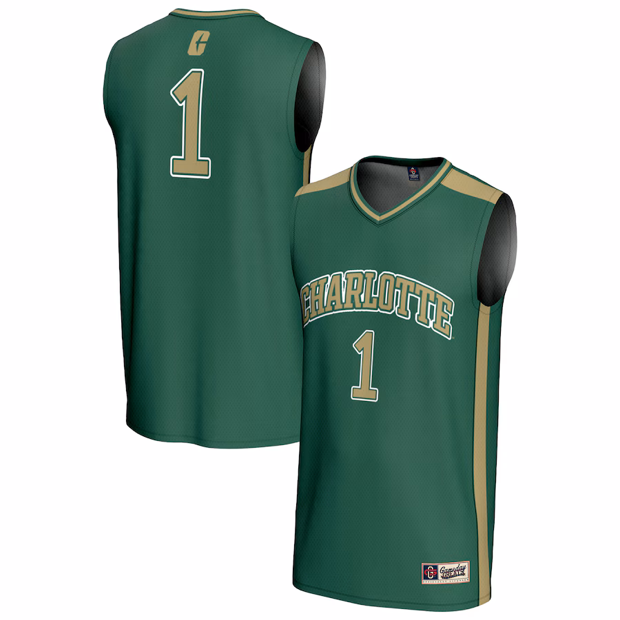 Youth GameDay Greats #1 Green Charlotte 49ers Lightweight Collegiate Basketball Fashion Jersey - ujerseystore