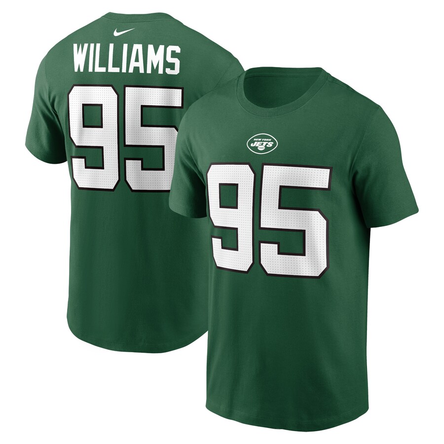 Men's New York Jets Quinnen Williams Nike Green Player Name & Number T-Shirt - ujerseystore
