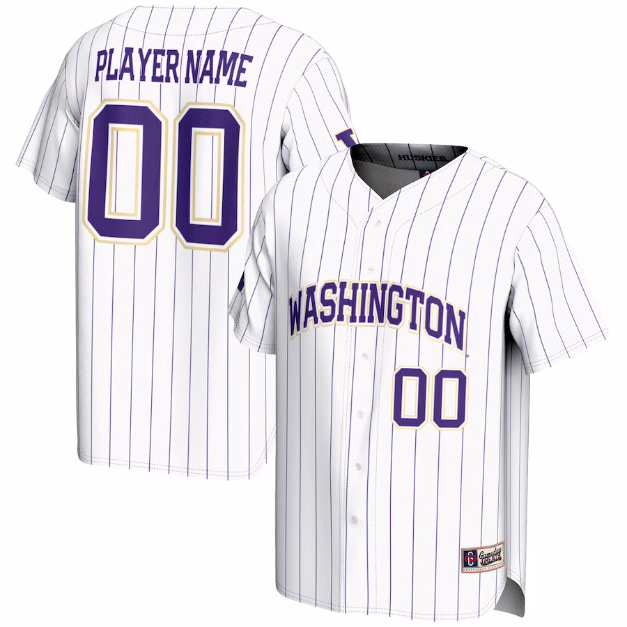 Washington Huskies GameDay Greats Youth NIL Pick-A-Player Lightweight Baseball Jersey - White - ujerseystore