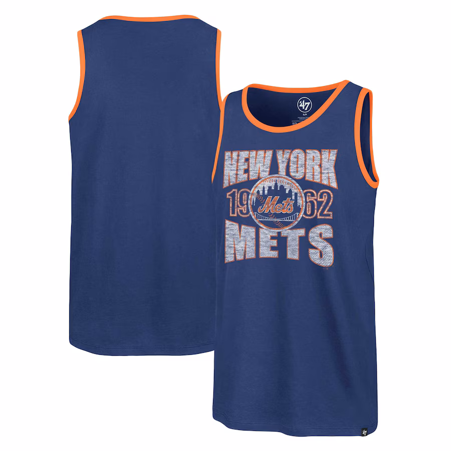 Men's New York Mets '47 Royal Upload Franklin Tank Top - ujerseystore