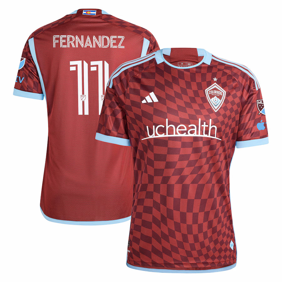 Men's Colorado Rapids Omir Fernandez adidas Burgundy 2024 One Flag Kit Authentic Player Jersey - ujerseystore