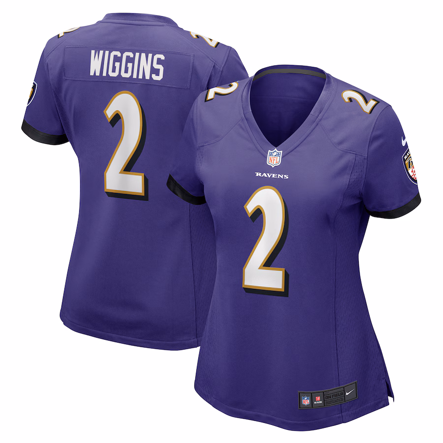 Women's Baltimore Ravens Nate Wiggins Nike Purple Game Jersey - ujerseystore