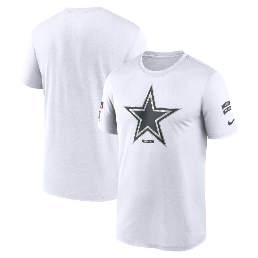 Men's Dallas Cowboys Nike White 2024 Salute To Service Legend Performance T-Shirt - ujerseystore