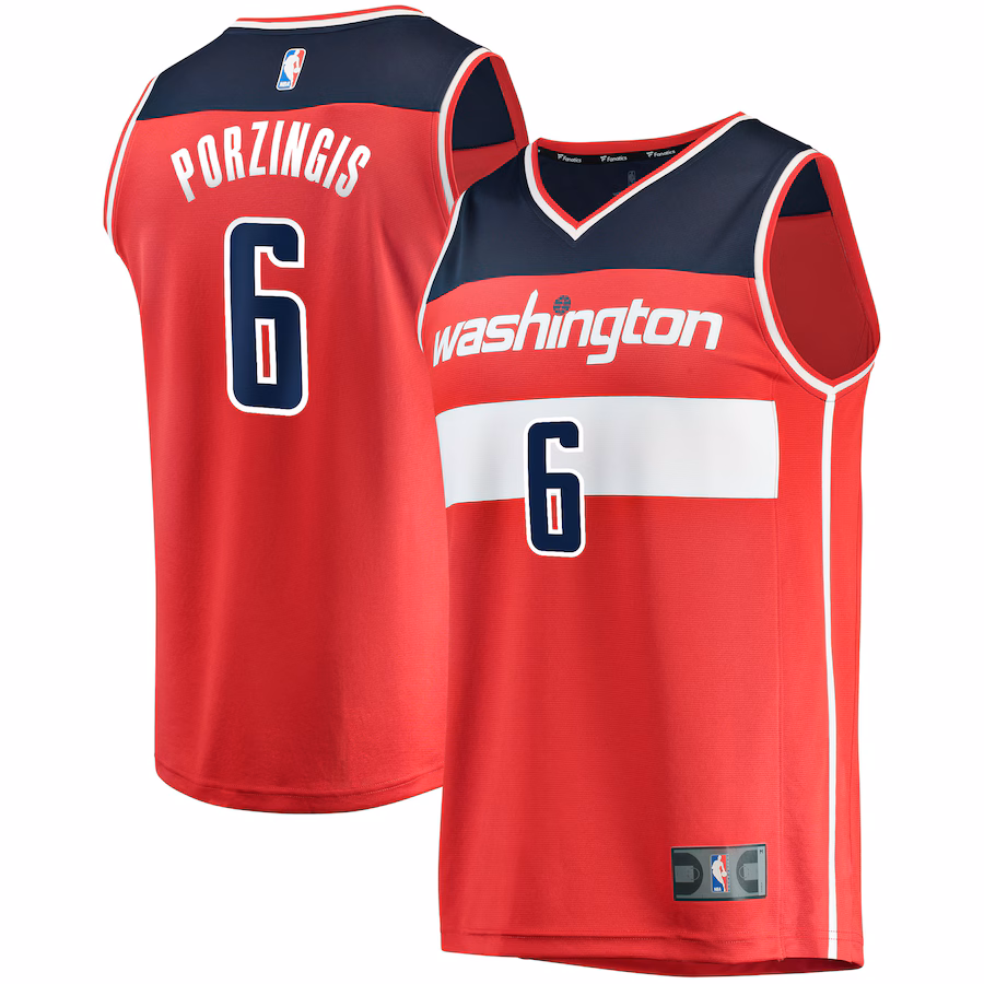 Men's Washington Wizards Kristaps Porzingis Fanatics Red Fast Break Replica Jersey - Icon Edition - ujerseystore