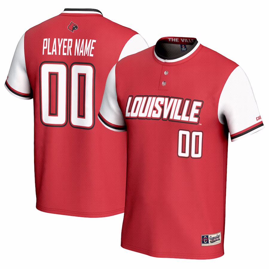 Louisville Cardinals GameDay Greats Youth NIL Pick-A-Player Lightweight Softball Jersey - Red - ujerseystore