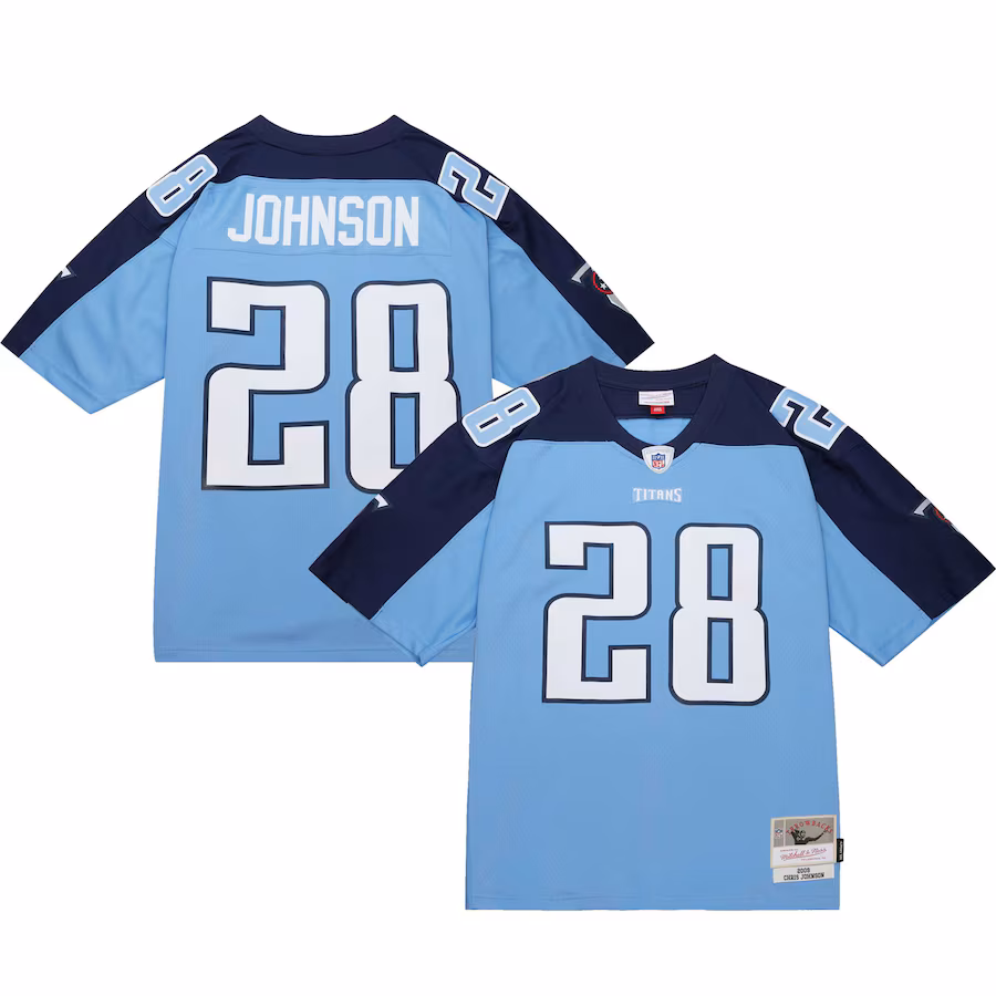 Men's Tennessee Titans Chris Johnson Mitchell & Ness Light Blue Legacy Replica Jersey - ujerseystore