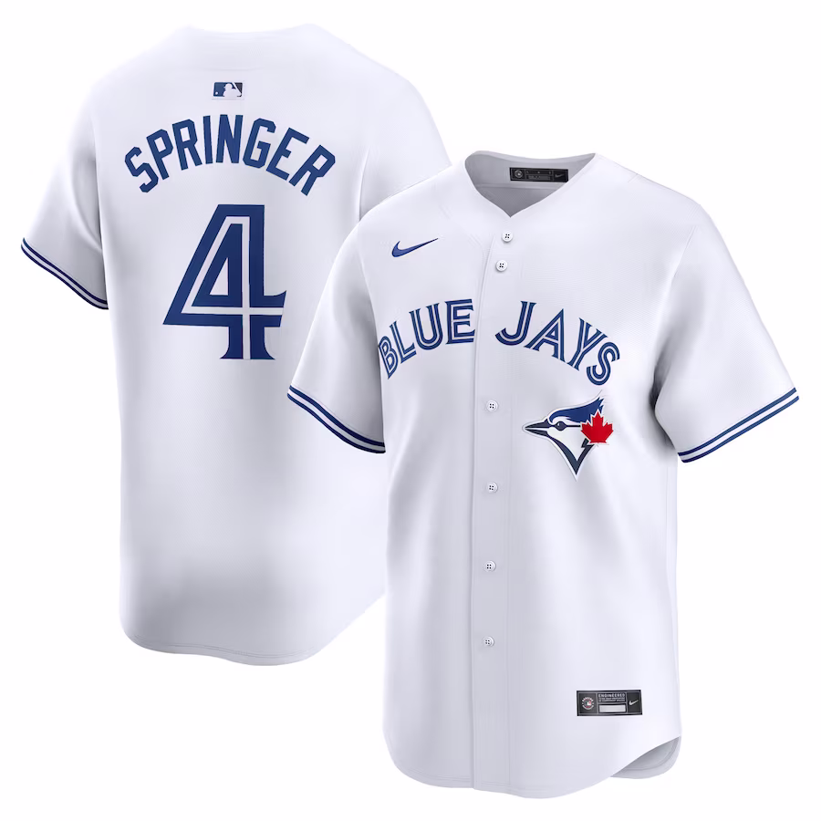 Men's Toronto Blue Jays George Springer Nike White Home Limited Player Jersey - ujerseystore