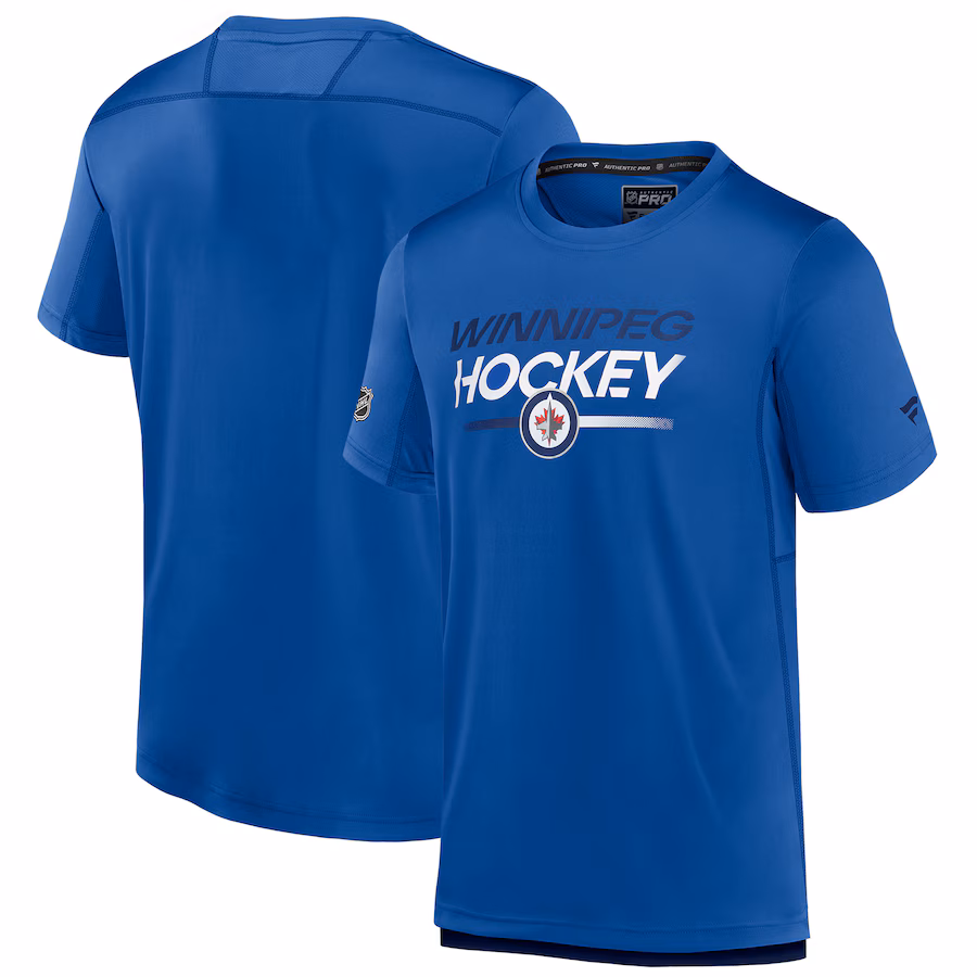 Men's Winnipeg Jets Fanatics Blue Authentic Pro Tech T-Shirt - ujerseystore