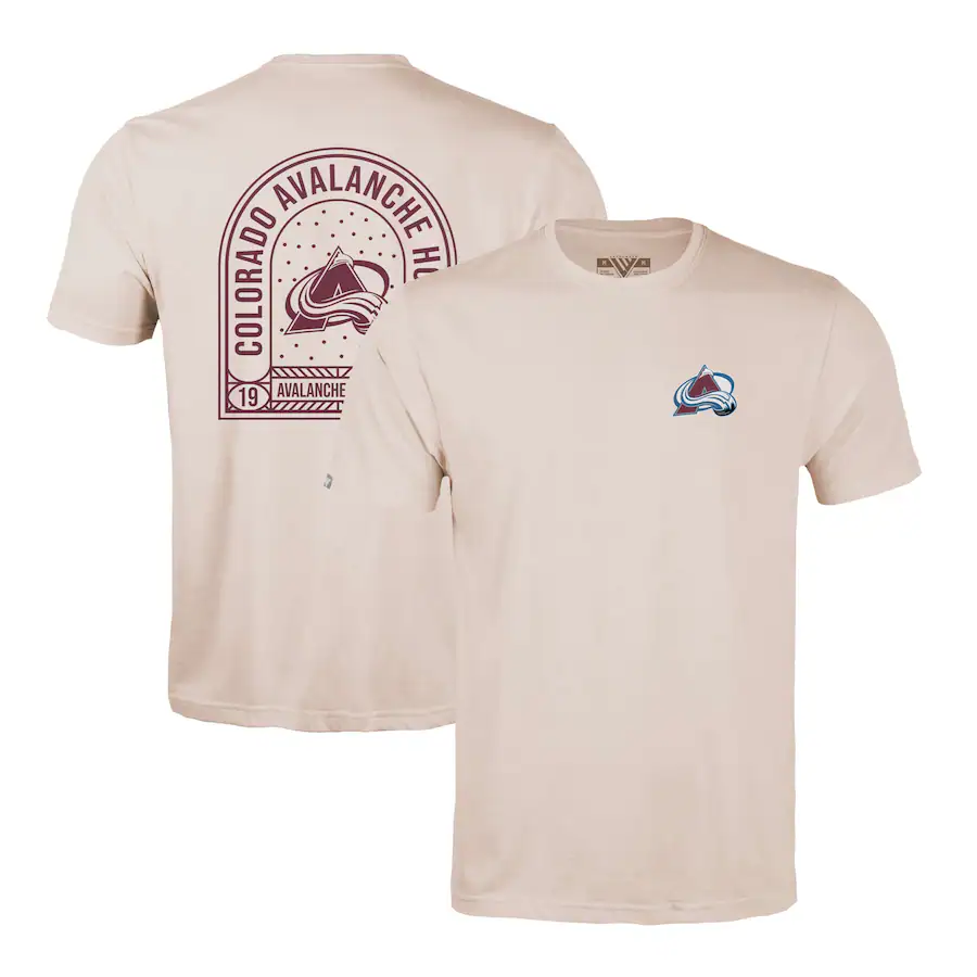 Men's Colorado Avalanche Levelwear Khaki Richmond Stained Glass T-Shirt - ujerseystore