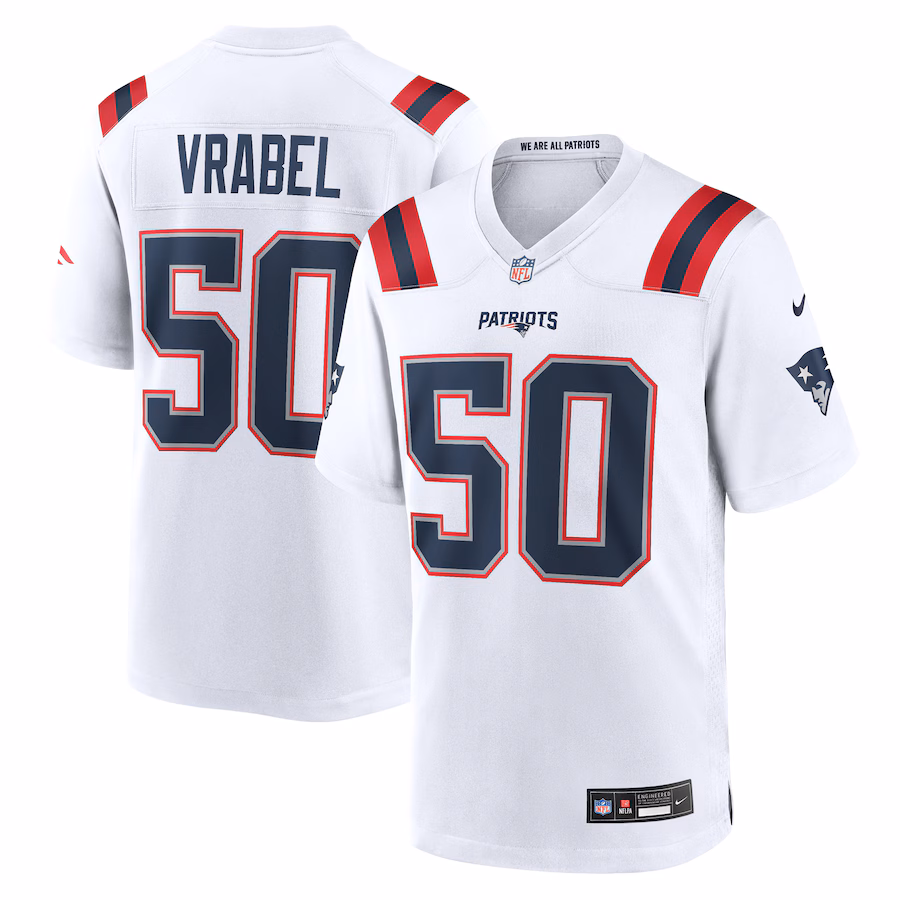 Men's New England Patriots Mike Vrabel Nike White Retired Player Game Jersey - ujerseystore