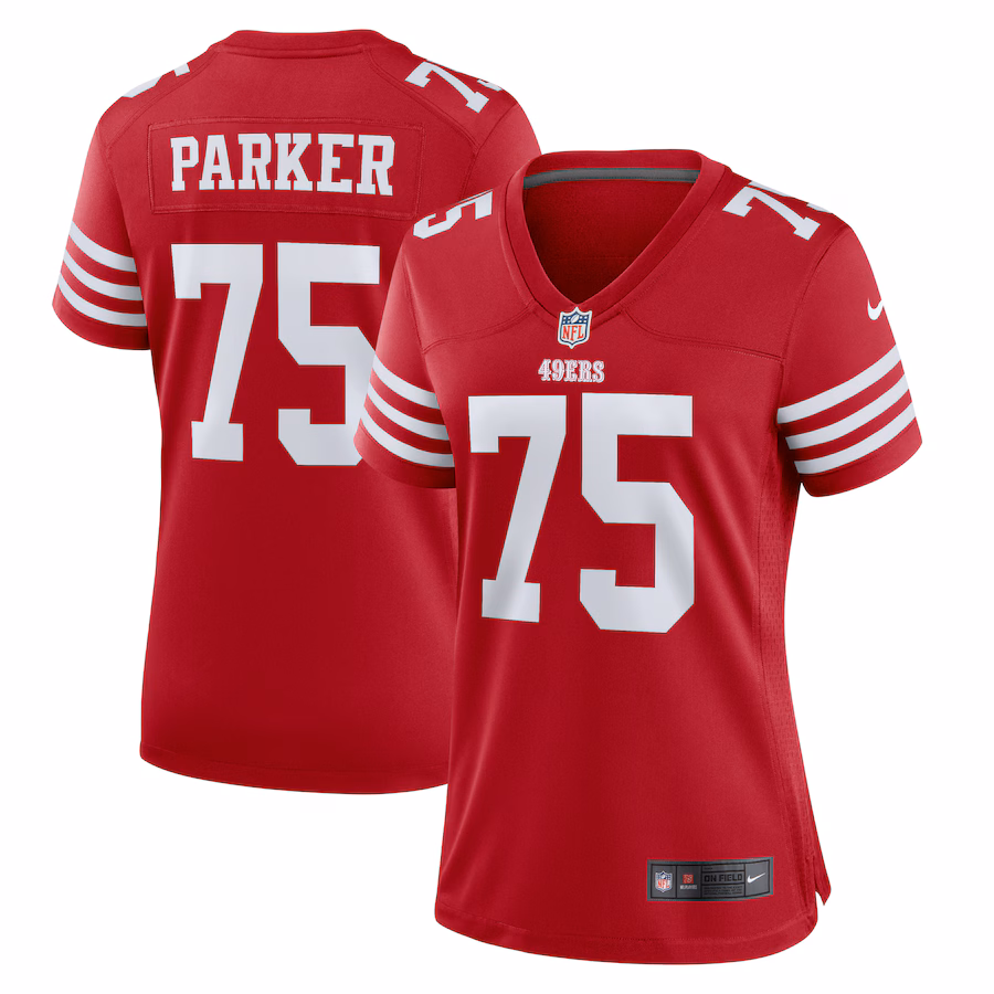 Women's San Francisco 49ers Brandon Parker Nike  Scarlet Team Game Jersey - ujerseystore