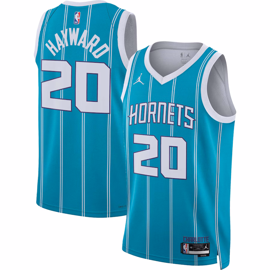 Unisex Charlotte Hornets Gordon Hayward Jordan Brand Teal Swingman Jersey - Icon Edition - ujerseystore