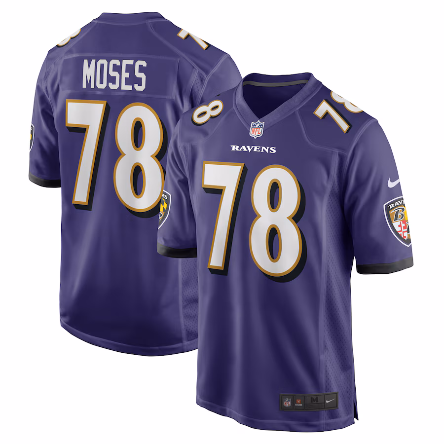 Men's Baltimore Ravens Morgan Moses Nike Purple Game Player Jersey - ujerseystore