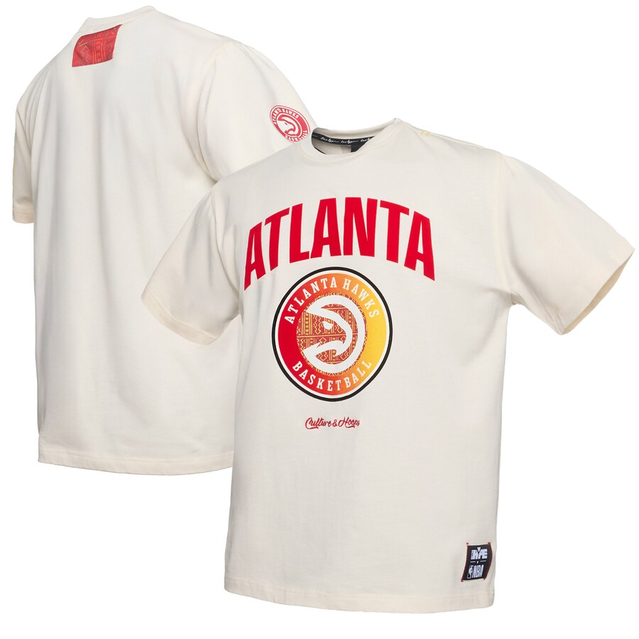 Men's Atlanta Hawks  NBA x Two Hype Cream Culture & Hoops Collection Premium T-Shirt - ujerseystore