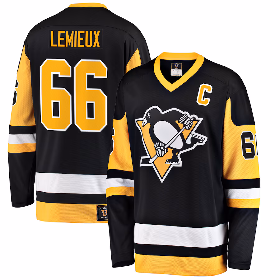 Men's Pittsburgh Penguins Mario Lemieux Fanatics Black Premier Breakaway Retired Player Jersey - ujerseystore