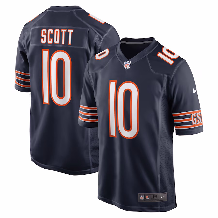Men's Chicago Bears Tyler Scott Nike Navy Game Jersey - ujerseystore