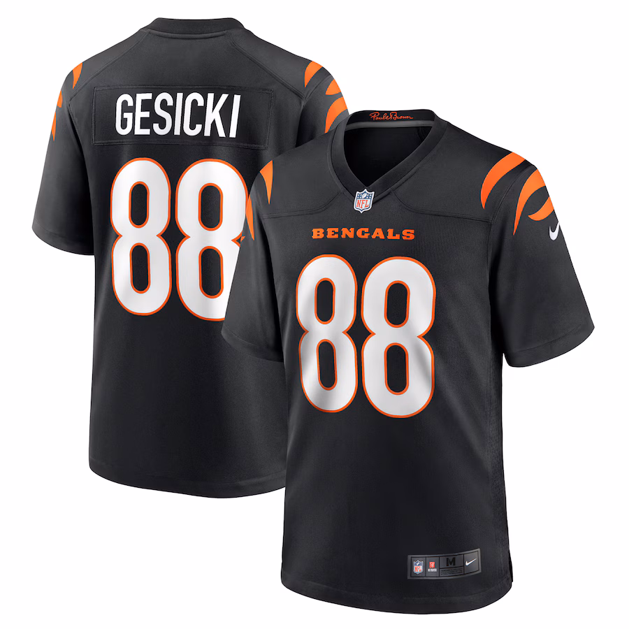 Men's Cincinnati Bengals Mike Gesicki Nike  Black Game Jersey - ujerseystore