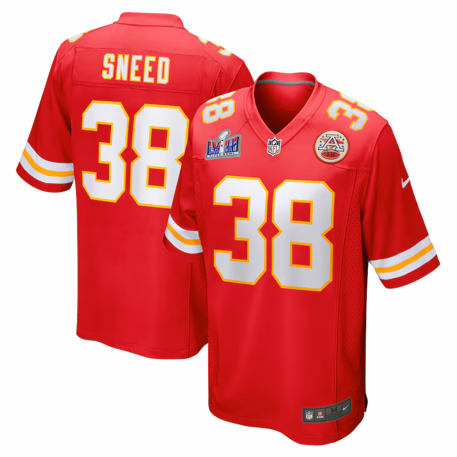 Men's Kansas City Chiefs L'Jarius Sneed Nike Red Super Bowl LVIII Game Jersey - ujerseystore