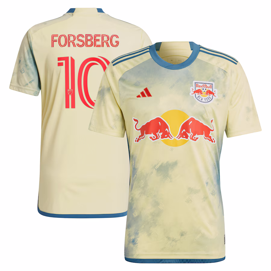 Men's New York Red Bulls Emil Forsberg adidas Yellow 2024 Daniel Patrick Kit Replica Player Jersey - ujerseystore