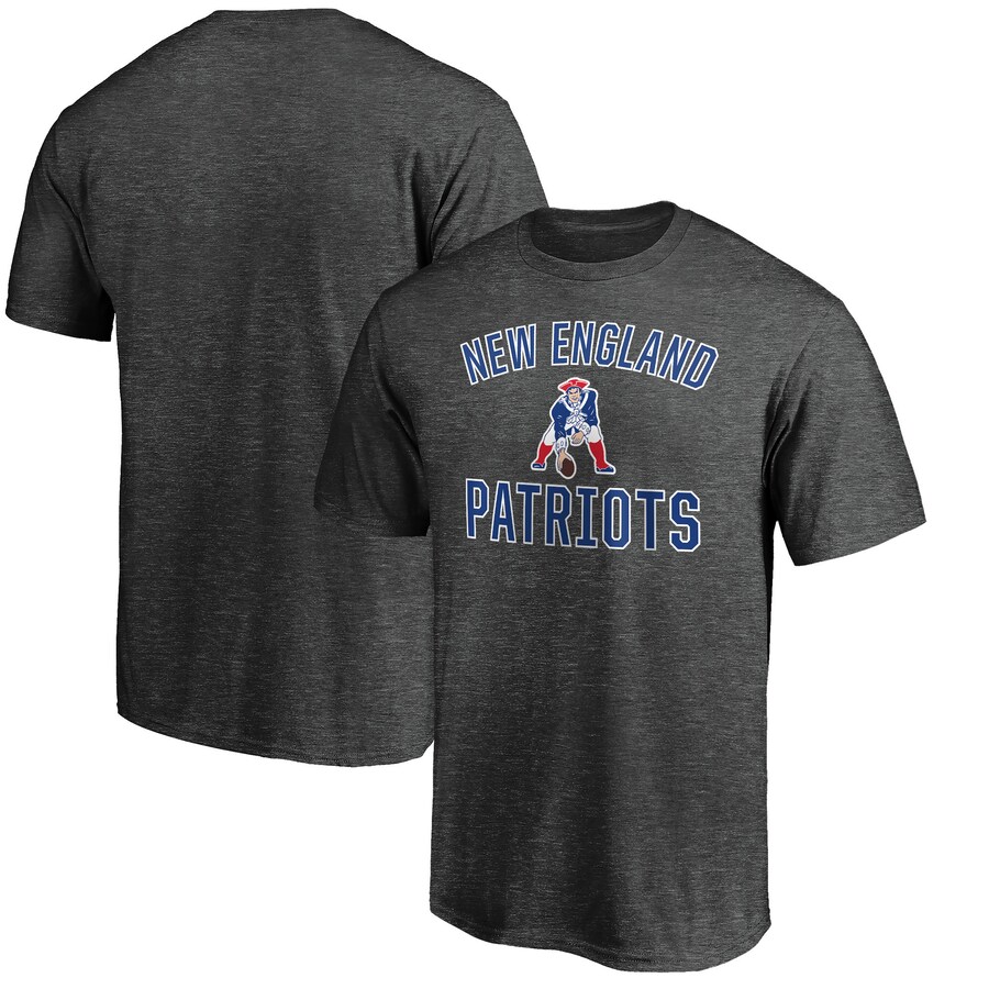 Men's New England Patriots Fanatics Heather Charcoal Victory Arch T-Shirt - ujerseystore