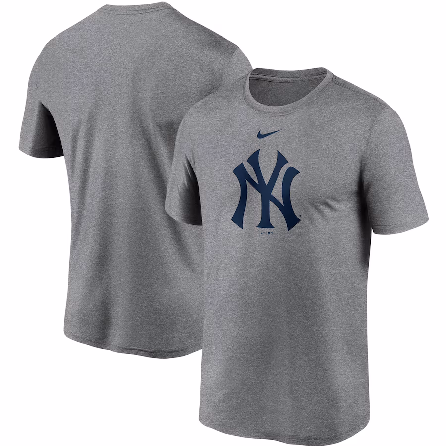 Men's New York Yankees Nike Gray Large Logo Legend Performance T-Shirt - ujerseystore