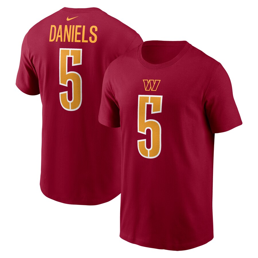 Men's Washington Commanders Jayden Daniels Nike Burgundy  Name & Number T-Shirt - ujerseystore