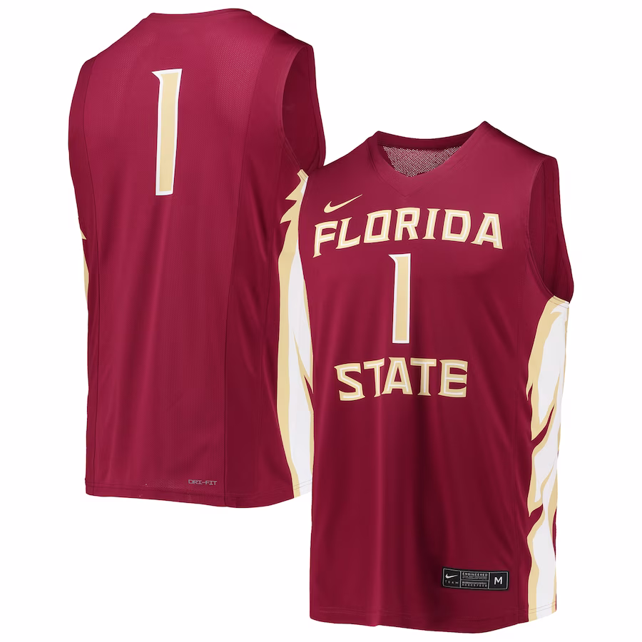 #1 Florida State Seminoles Nike Team Replica Basketball Jersey - Garnet - ujerseystore