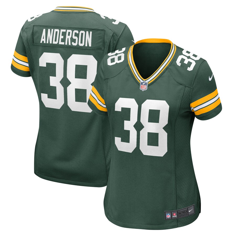Women's Green Bay Packers Zayne Anderson Nike  Green Team Game Jersey - ujerseystore