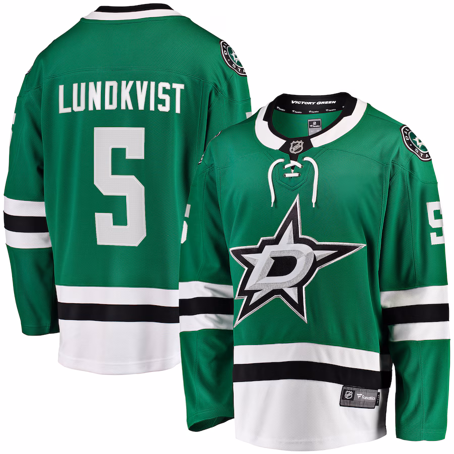 Men's Dallas Stars Nils Lundkvist Fanatics Kelly Green Home Premier Breakaway Player Jersey - ujerseystore