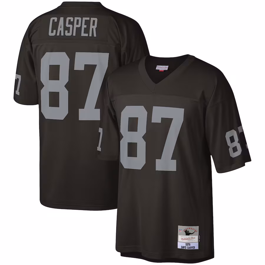 Men's Las Vegas Raiders Dave Casper Mitchell & Ness Black Legacy Replica Jersey - ujerseystore
