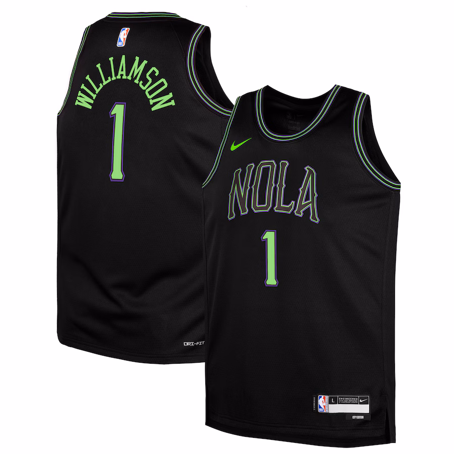 Youth New Orleans Pelicans Zion Williamson Nike Black  Swingman Replica Jersey - City Edition - ujerseystore
