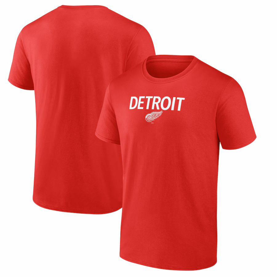 Men's Detroit Red Wings Red Primary Logo T-Shirt - ujerseystore