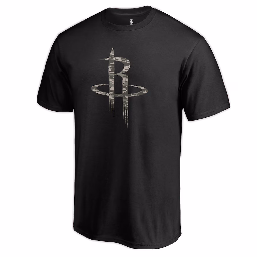 Men's Houston Rockets Black Cloak Camo T-Shirt - ujerseystore