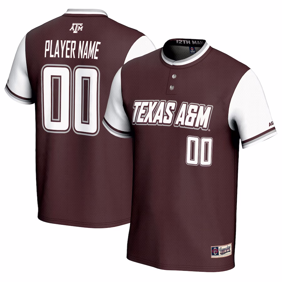 Texas A&M Aggies GameDay Greats Unisex NIL Pick-A-Player Lightweight Softball Jersey - Maroon - ujerseystore